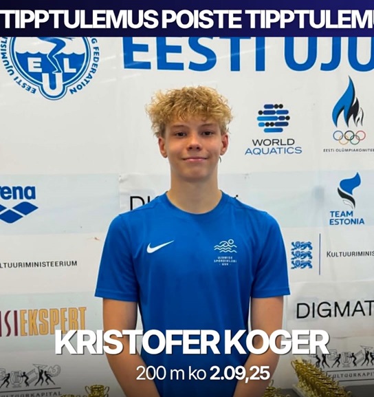 Kristofer Koger ujus 14-aastaste rekordi 200 m kompleksis